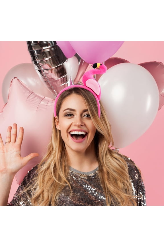 2Pcs Cloth Flamingo Headband Funny Animal Hair Decor for Party and Cosplay