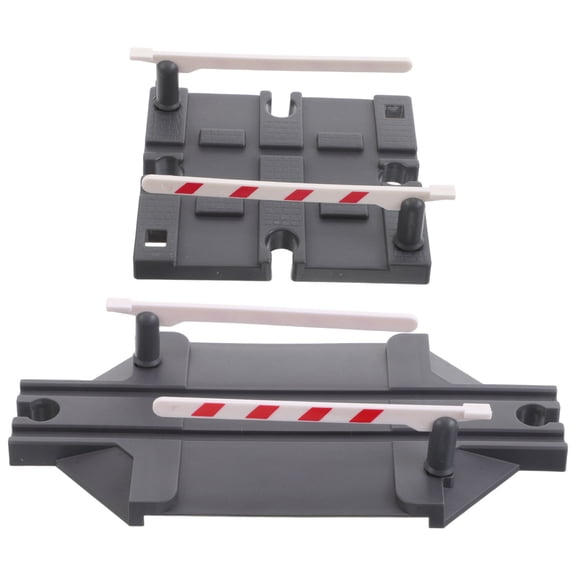 FENGGUIQU 2Pcs Durable Plastic Railway Barriers Train Track Expansion Accessories for DIY Building