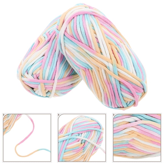 FENGGUIQU Candy Color Soft Cotton Knitting Yarn for Sweaters and Scarves 2pcs