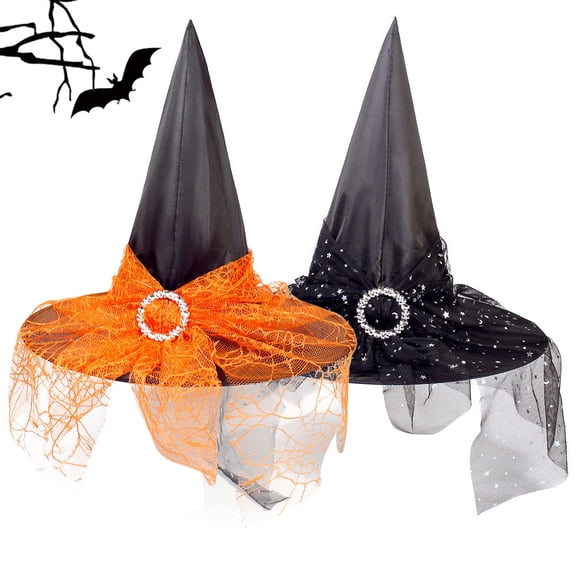 FENGGUIQU 2Pcs Festive Accessory Funny Hats in Orange Black for Masquerade Party 15.4*15.4*13.8in