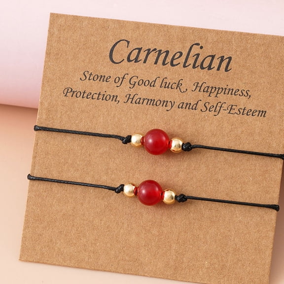 FENGGUIQU 2Pcs Friendship Bracelet Red Crystal Hand Decoration for Women
