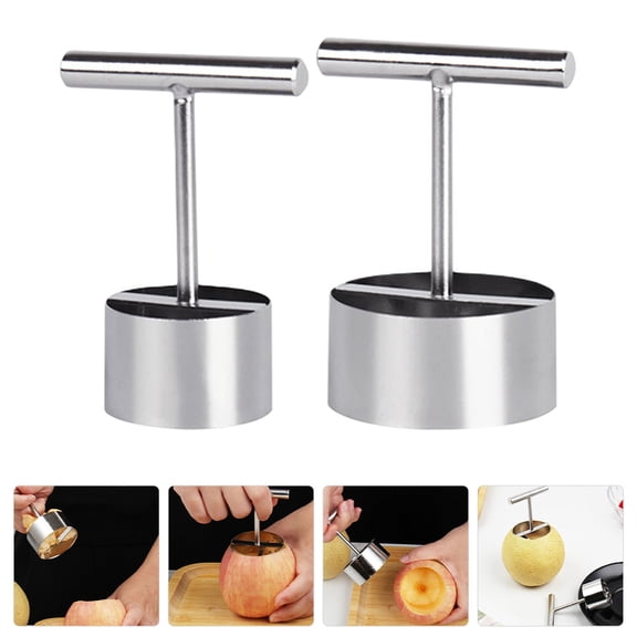 FENGGUIQU 2-Pack Fruit Corer Tool Set Stainless Steel Pear Core Remover with Comfortable Grip for Easy Kitchen Use
