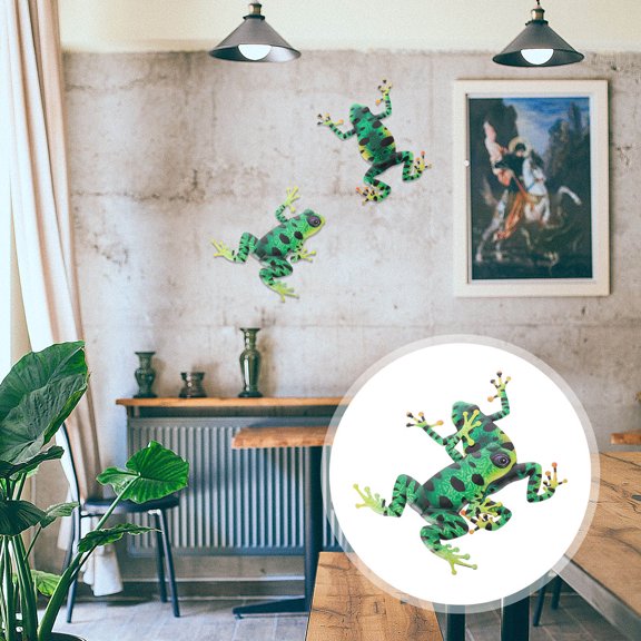 FENGGUIQU 2- Iron Frog Wall Decor for Home, Garden, Indoor Outdoor Festive Decoration