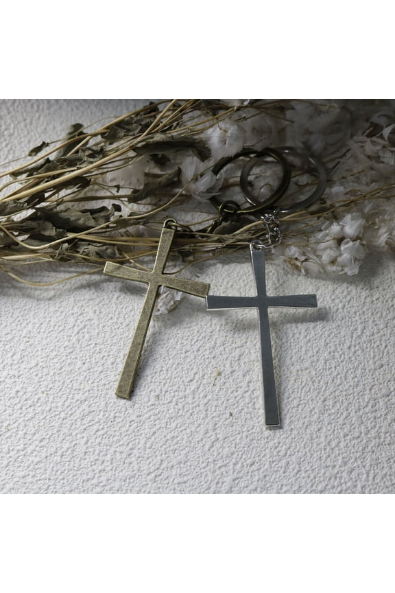 2-Pack Metal Cross Pendant Keychains for Handbags, Backpacks, Decorative Charms and Stylish Bag Accessories