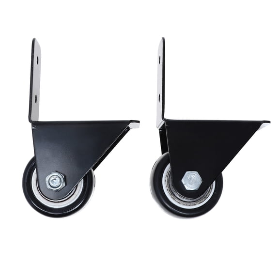 FENGGUIQU 2-Pack Heavy Duty Steel and Rubber Rolling Casters for Furniture, Black, Easy to Install, High Load Capacity