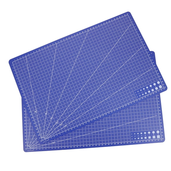 FENGGUIQU Straight Line Cutting Without Ruler Cutting Mat Blue PVC 2pcs