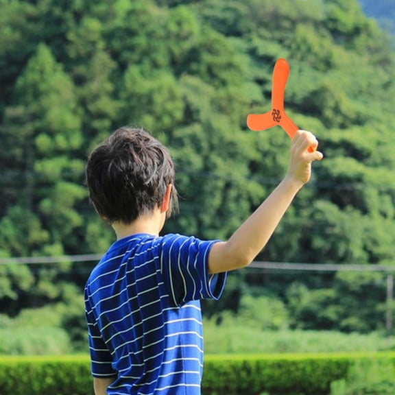 FENGGUIQU Set of 2 Lightweight Orange Boomerangs for Outdoor Sports, Throwing and Catching Games