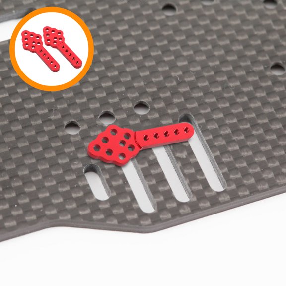FENGGUIQU 2Pcs Heavy Duty Metal Adjustable Shock Mount Bracket for Rc Car Suspension in Red