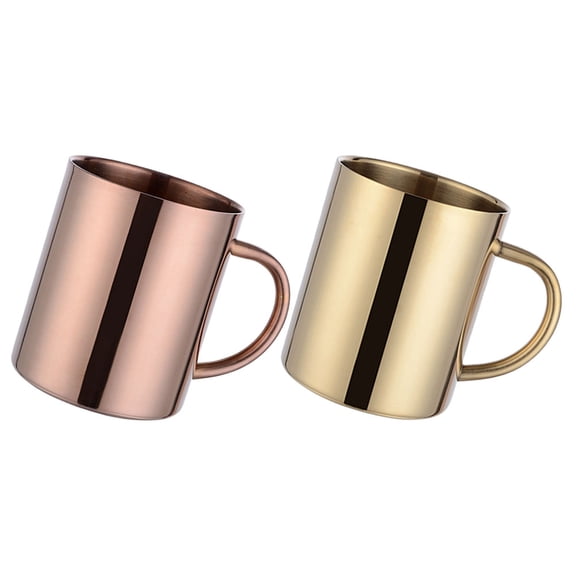 FENGGUIQU 2Pcs Double Walled Metal Water Mug with Handle Versatile Use for Home Office and Outdoor