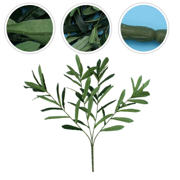 FENGGUIQU 2-Pack Artificial Olive Branch Plants for Home Decor, Office Desk, Desktop Accessories, and Plant Decoration