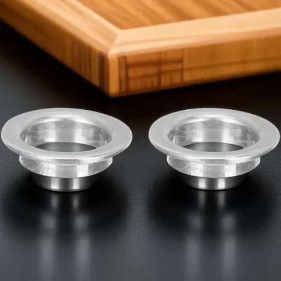 FENGGUIQU 2Pcs Compact Plated Silver Flute Pad Cup Sleeves Metal Flute Repair Tool