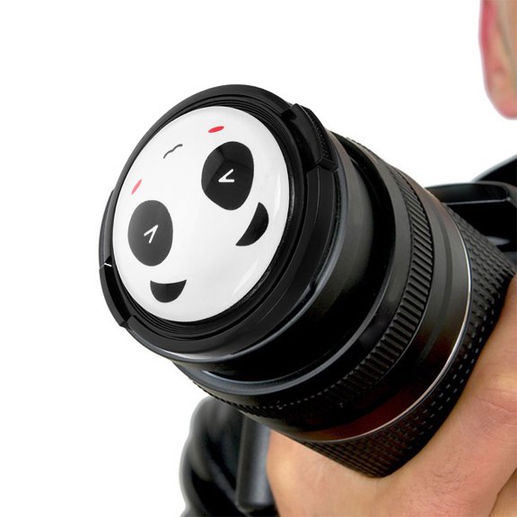 FENGGUIQU 2Pcs Center Pinch Camera Lens Cover with Panda Design Scratch Resistant Protector