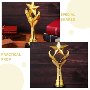 FENGGUIQU Quiz Trophy in Golden Plastic for Students 2Pcs
