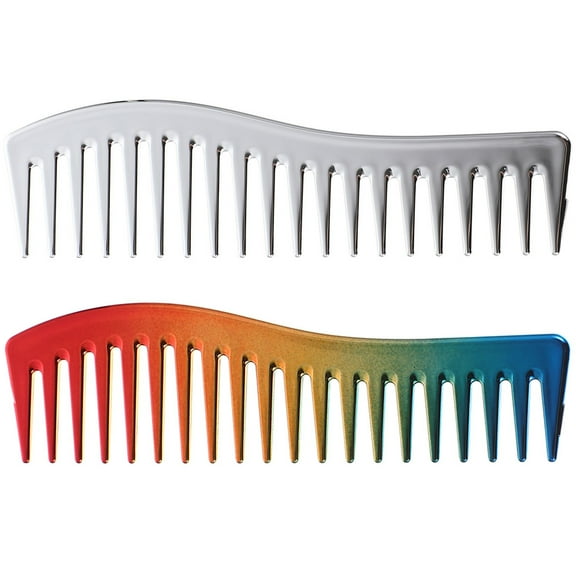 FENGGUIQU 2Pcs Portable Hair Combs for Men ABS Curved Durable Combs for Home and Barber Use