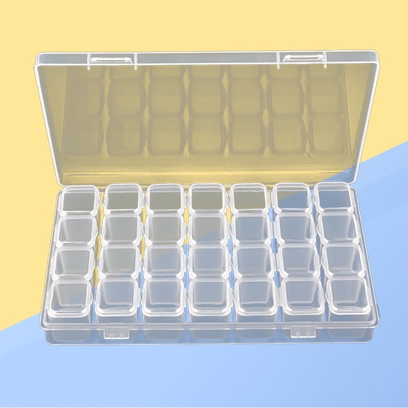 FENGGUIQU 2Pcs Practical Clear Nail Tips Storage Box with Removable Dividers for Accessories