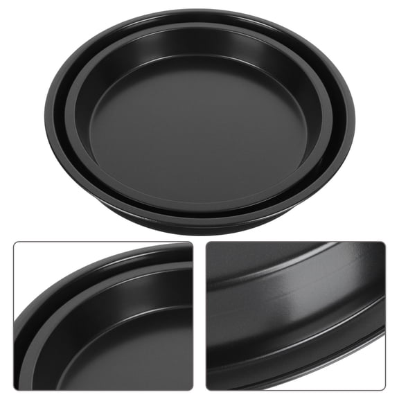 FENGGUIQU 2-Pack Round Carbon Steel Pizza Plates, Easy to Clean, Stain Resistant Baking Trays for Family and Home Use