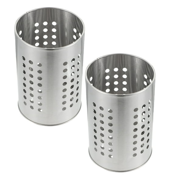 FENGGUIQU 2Pcs Silver Storage Cooking Silverware Utensil Holder Kitchen Counter for Tableware Holders