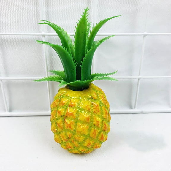 FENGGUIQU 2-Pack Realistic Pineapple Decorative Models Plastic Figurines for Home Office Desk Table Display
