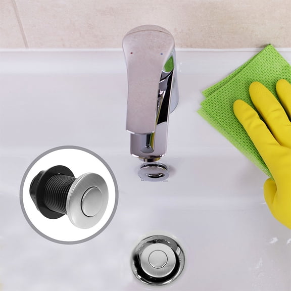 FENGGUIQU 2Pcs Stainless Steel Garbage Disposal Air Switch with Screw Button for Bathtub and Trash Disposal