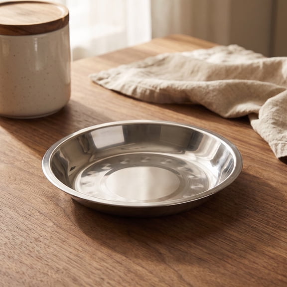 FENGGUIQU 2Pcs Stainless Steel Scale Pan for Mechanical and Analog Scales with Durable Hygienic Plated Silver Tray