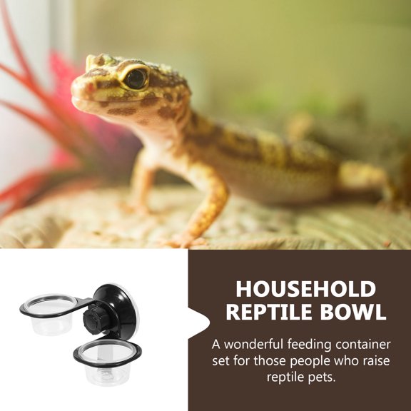 FENGGUIQU 2Pcs Suspended Reptile Water Dish Replaceable Plastic Food Cup for Cage Accessories