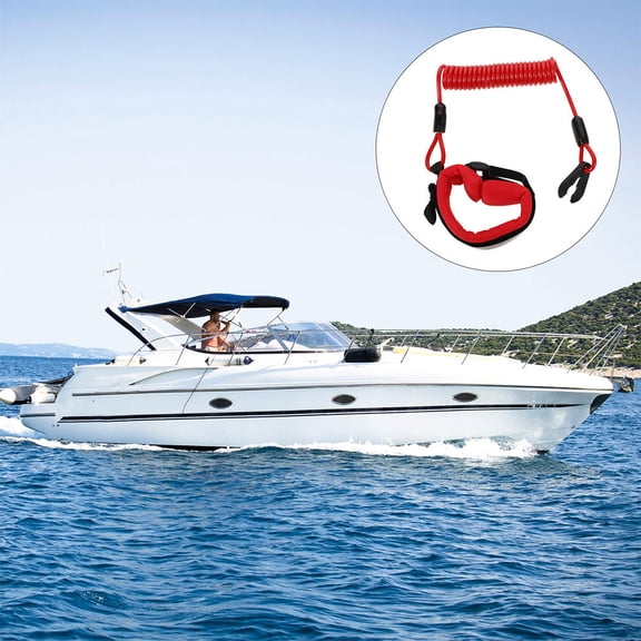 FENGGUIQU 2Pcs Universal Boat Engine Lanyard Red Floating Emergency Stop Safety Tether