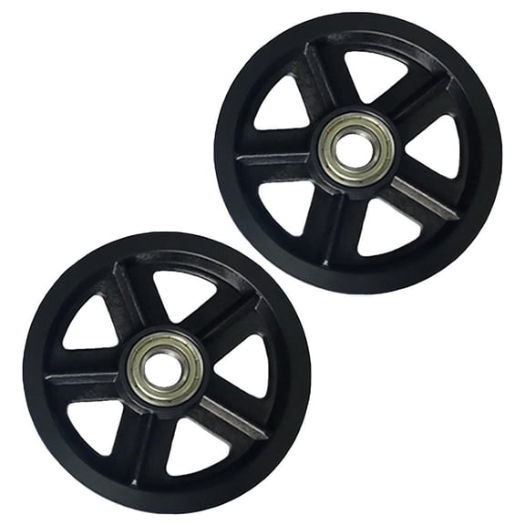 FENGGUIQU 2Pcs Hanging Rail Door Wheel Thick Nylon Roller Pulley Black for Universal Door Panel Adjustment