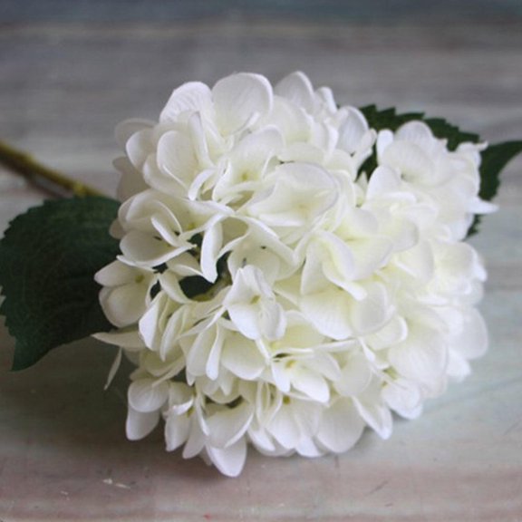 FENGGUIQU White Imitation Hydrangea, Premium Silk Wedding and Household Adornment, 2Pcs