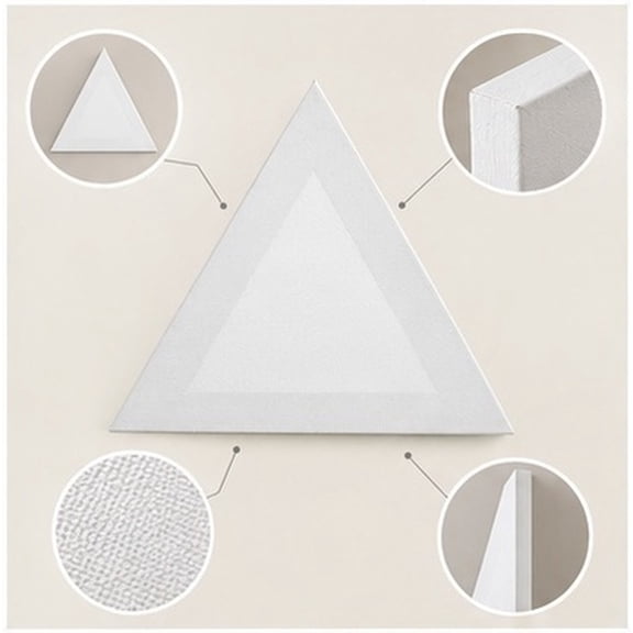 FENGGUIQU 2Pcs White Triangle Stretched Canvas Board for Art Projects and Home Decor
