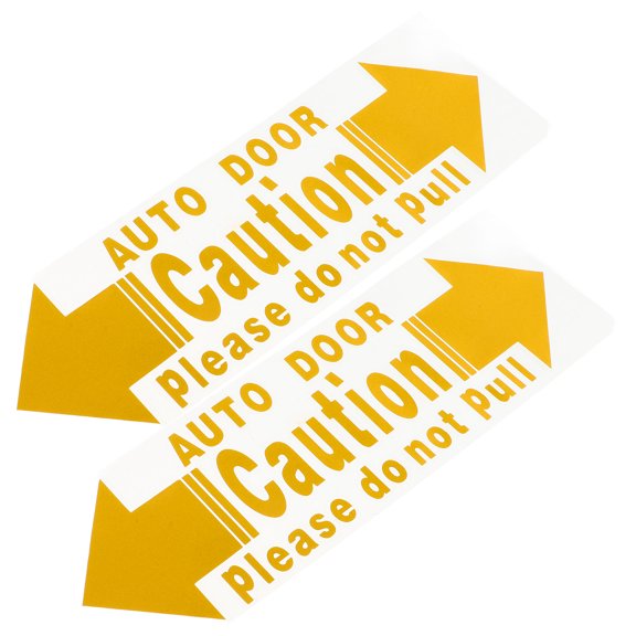 FENGGUIQU 2Pcs Yellow Car Door Sticker Automatic Door Accessories Safety Caution Warning Decals