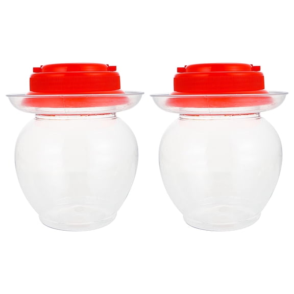FENGGUIQU Plastic Pickle Jar Set, Transparent Airtight Kitchen Storage Containers, 2 Pieces for Food Preservation