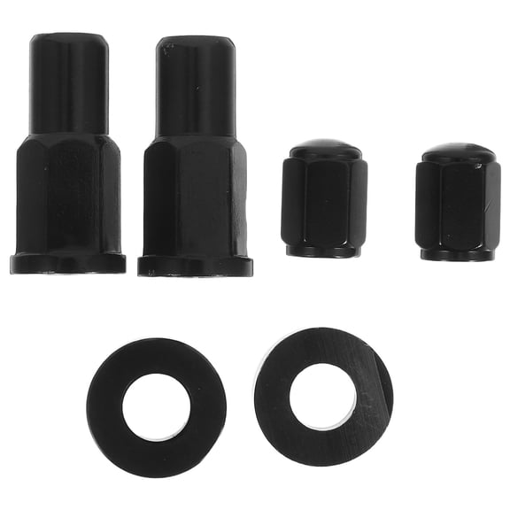 FENGGUIQU 2Sets Black Motorcycle Tire Valve Rim Nut with Durable Metal Valve Stem Caps
