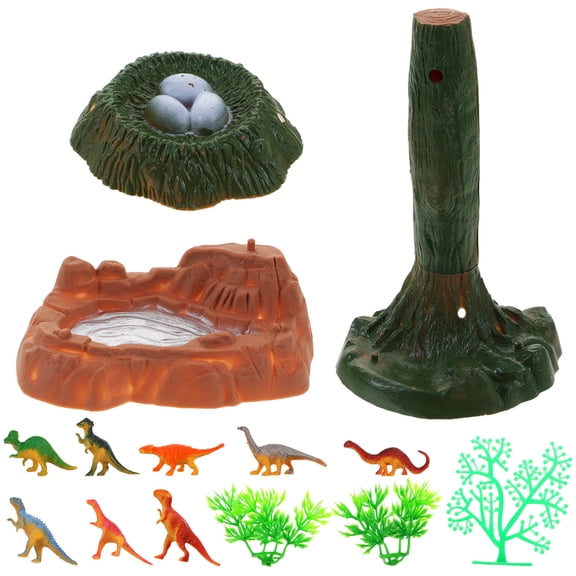 FENGGUIQU 2Sets Dinosaur Models with Durable Plastic Material Assorted Color for Vivid Landscaping and Desktop Display