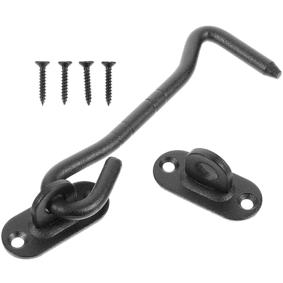 FENGGUIQU 2 Sets Black Stainless Steel Privacy Hook Latch for Door and Window Stable Connection