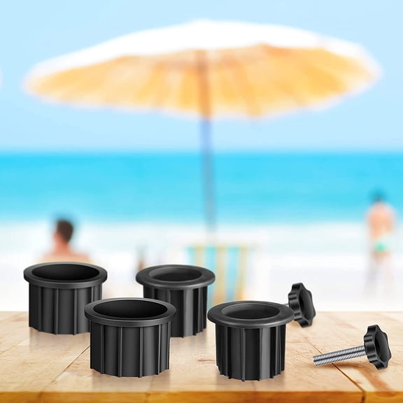 FENGGUIQU 2-Pack Black Plastic Replacement Umbrella Pole Parts for Patio Umbrella Stand, and Easy to Install