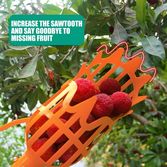 FENGGUIQU 2Pcs Head Harvest Basket Fruits Picker Plastic Orange for Gardens