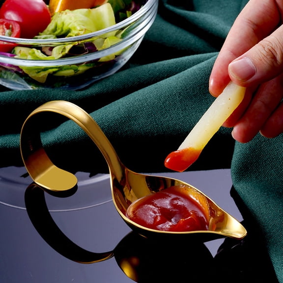 FENGGUIQU 2Pcs Small Stainless Steel Gravy Ladle with Comfortable Grip for Kitchen Use