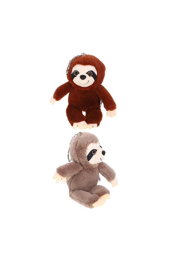 2pcs Plush Sloth Decor Stuffed Key Chain Ornament for Adults Kids Daily Use Stress Relief