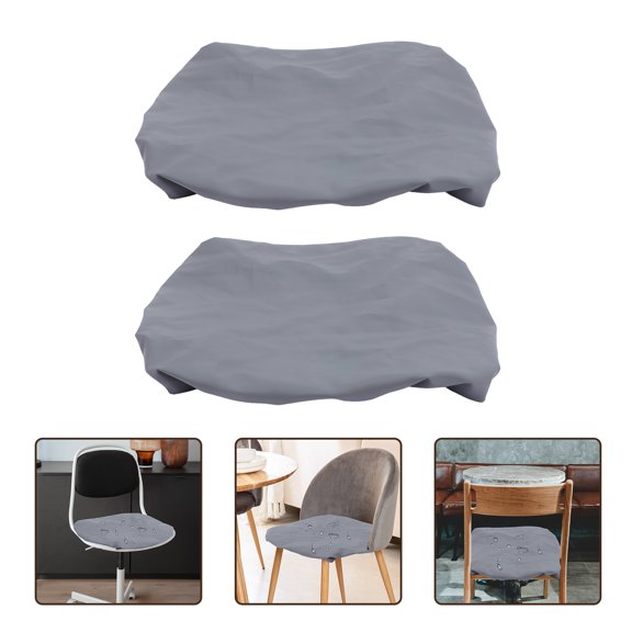 FENGGUIQU 2-Pack Stretch PU Chair Covers Elastic Protector for Dining, Hotel, Kitchen, and Event Chairs, Easy to Use