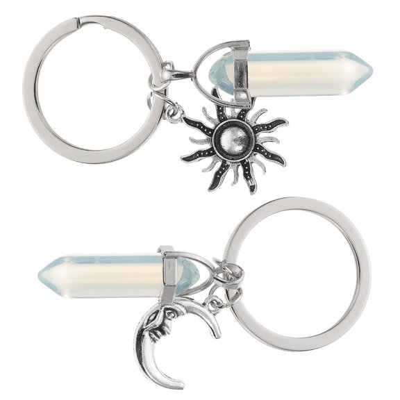 FENGGUIQU 2pcs Unique Prism Keychains Decorative Key Holders Couples Bag Pendants for Romantic
