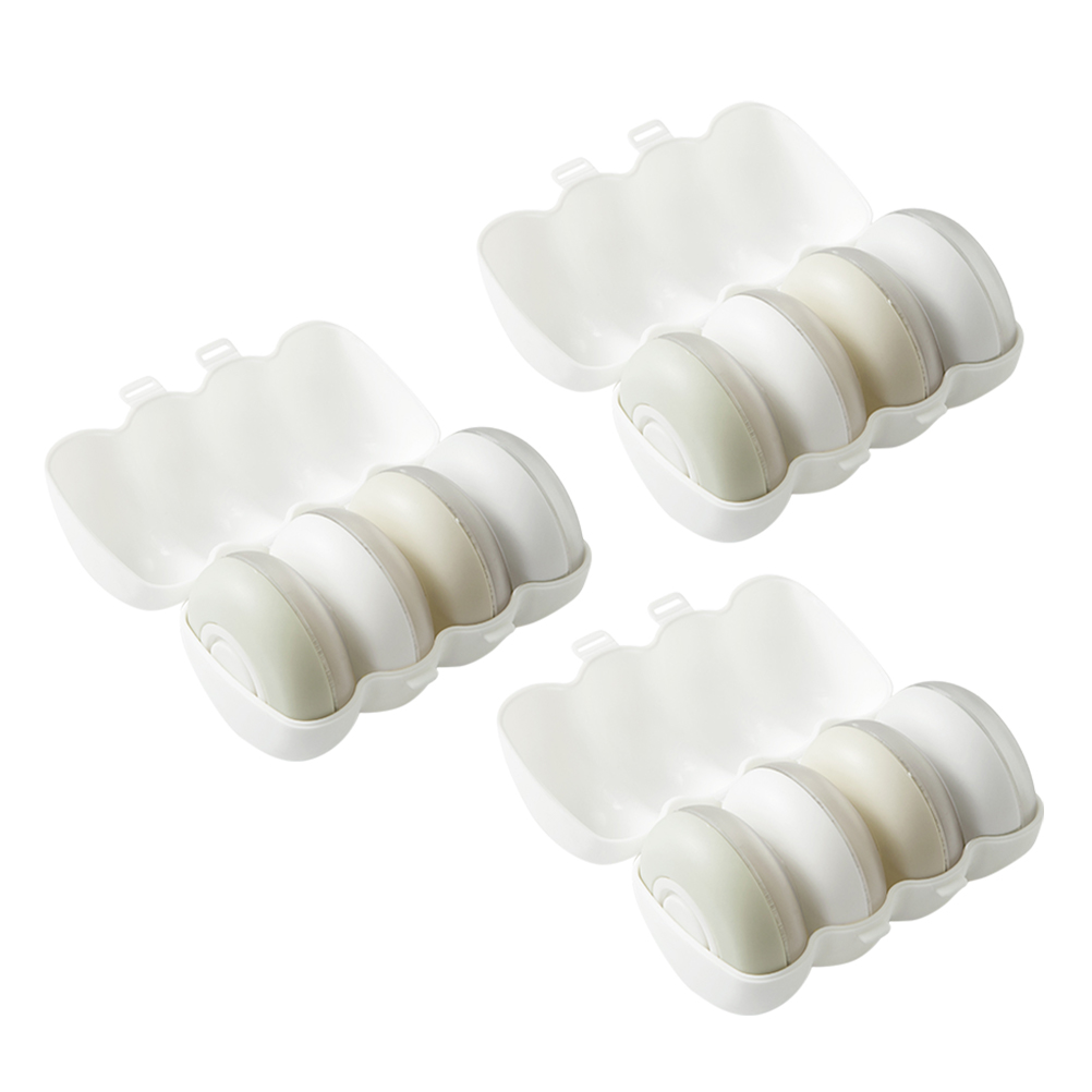 FENGGUIQU 3Sets White Plastic Emulsion Containers with Leak Proof Press Dispenser for Storage