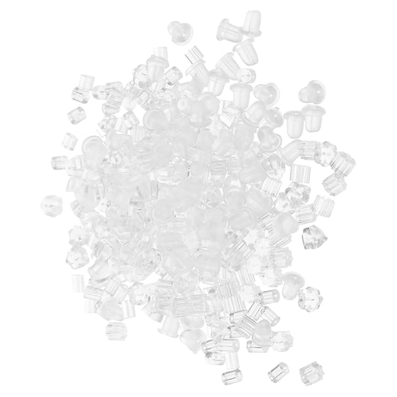 FENGGUIQU 300 Pieces Clear Silicone Earring Backs Rubber Stoppers for Pierced Ears Replacement Set