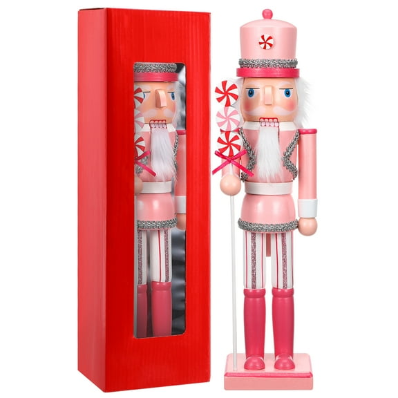FENGGUIQU 38cm Christmas Candy Wooden Nutcracker Soldier Puppet Kids Home Desktop Party Decoration Ornament