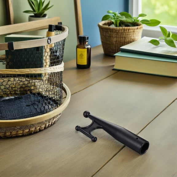 FENGGUIQU Compact Nylon Boat Hook, Portable Black Hardware for Docking and Rescue