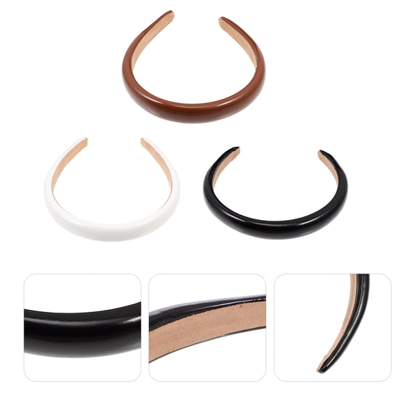 FENGGUIQU 3Pcs Spacious Wide Headbands for Woman Assorted Color Hair Decors for Daily Use