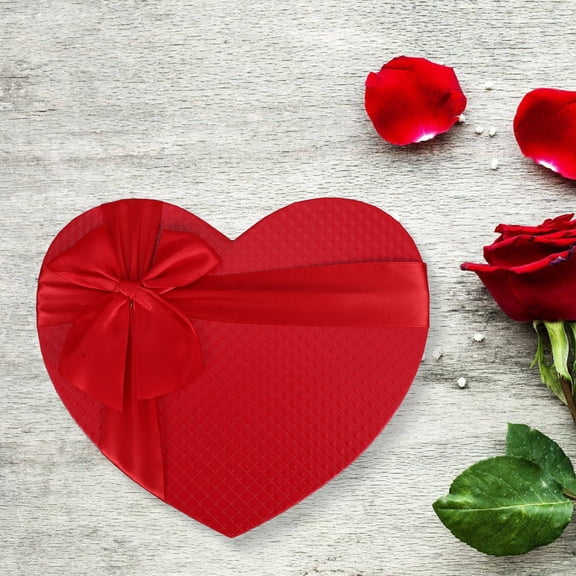 FENGGUIQU 3Pcs Red Heart-Shaped Wrapping Boxes Decorative Present Packaging for Valentine
