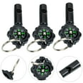 thumbnail image 1 of FENGGUIQU Multi-Function Whistle Keychain Black ABS with Compass for Outdoor 3Pcs, 1 of 4