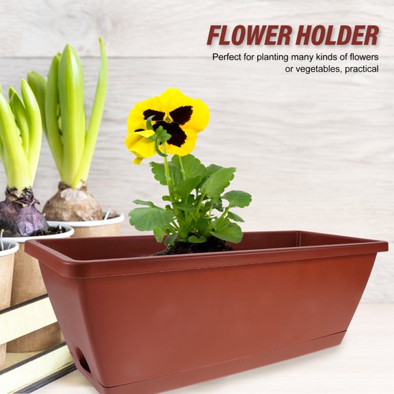 FENGGUIQU Red Plastic Planting Trough Better Air Permeability for Home Plants 3Pcs