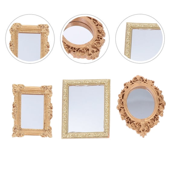 FENGGUIQU 3Pcs Small Vintage Mirror For Decorative Use And Children's Room