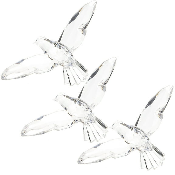 FENGGUIQU 3Pcs Transparent Acrylic Hanging Bird Decor for Ceiling Delicate Flying Bird Design